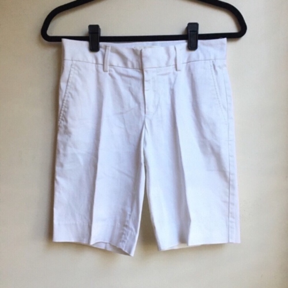 Banana Republic Petite White Cotton Bermuda Shorts